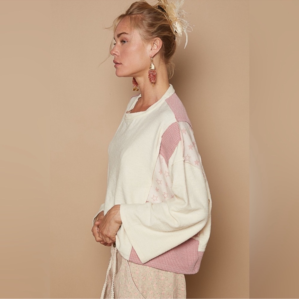 POL Star Patchwork Long Sleeve Top - Picture 11 of 12
